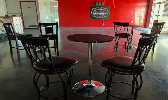 The Rock N Roll CIrcus back room hosts live bands.