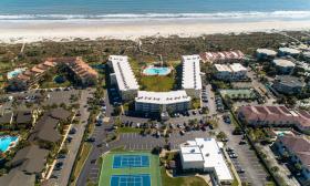An aerial view of the Colony Reef Club along the beach on Anastasia Island in St. Augustine