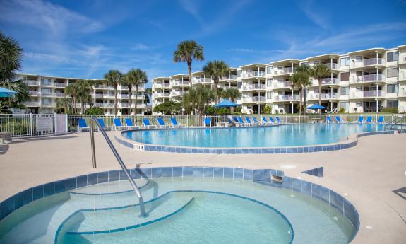 The pools at Colony Reef Club along the beach on Anastasia Island