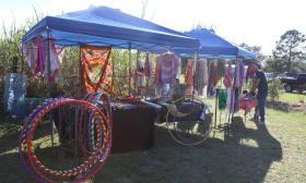 One of the colorful booths and their wares available at the Holistic Gathering and Plant Show in Elton