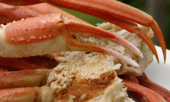 Crab legs available at the Lions Seafood Festival in St. Augustine