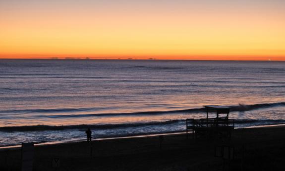 The beach off Vilano at sunrise in St. Augustine