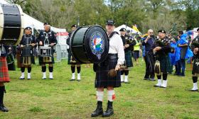 A pipe and drum troop at the Celtic Heritage Festival