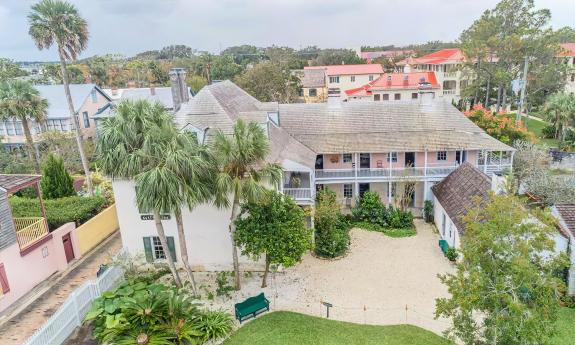 A view of the courtyard at the Ximenez-Fatio House museum, available for private events