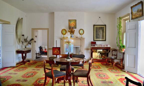 The well furnished Owner's Parlor in the Ximenez-Fatio House Museum in St. Augustine