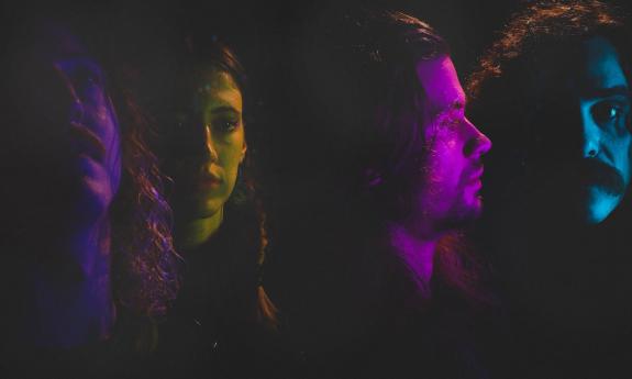 A portrait of Naum, a band from St. Augustine, Florida, in various colors - photo by Justin Cooler Media