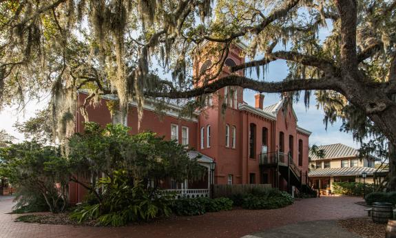 St. Augustine's Old Jail building near the Old Town Trolley complex