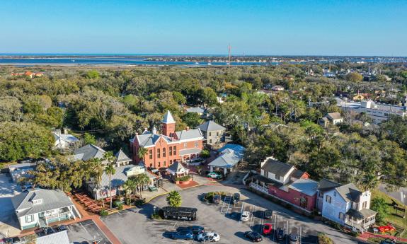 The Old Town Trolley main station is nestled in St. Augustine, Florida's Uptown