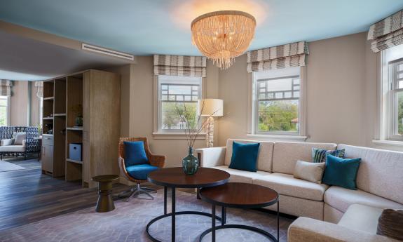 The living area of the presidential suite at the Renaissance St. Augustine Historic Downtown Hotel