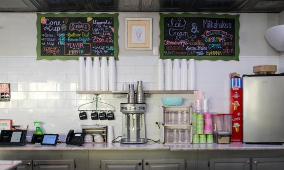 The ice cream bar at One Twenty Three Burger House on King St. in St. Augustine, FL