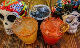 Cantina Louise's spicy watermelon, spicy pineapple, and ghost rider margaritas featuring ghost tequila