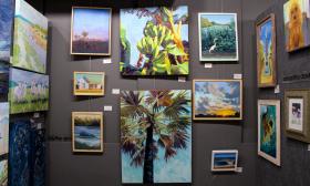 Some of the varied artwork on display at the ArtBox Gallery in St. Augustine