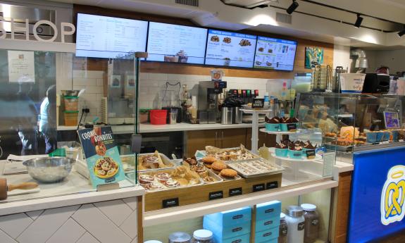 The counter at Auntie Anne's Soft Hot Pretzels in St. Augustine, FL