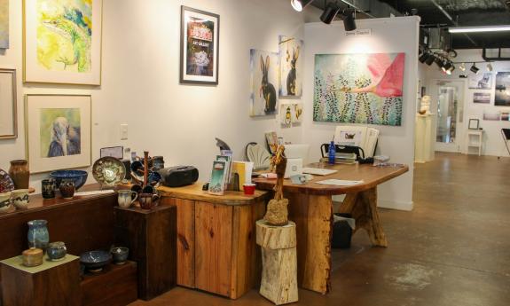 Some of the varied media and artwork on display at the Butterfield Garage Art Gallery on King St. in St. Augustine