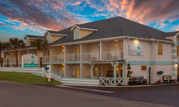 The Ocean Sands Inn, as seen from A1A at sunset