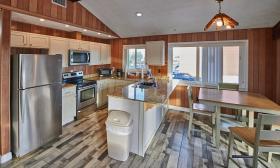 The communal kitchen for guests at OceanView Inn on Vilano Beach in St. Augustine
