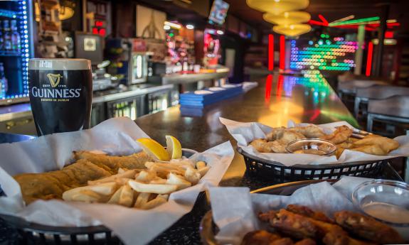 Guinness beer and food platters from The Pub