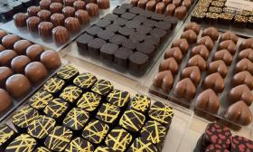 Assortment of European truffles and bon-bons at Claude's Chocolates in St. Augustine, Florida