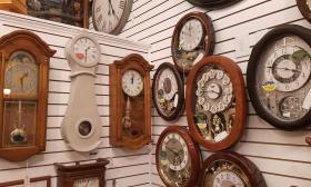 Array of clocks available at Father Time Clocks on St. George Street