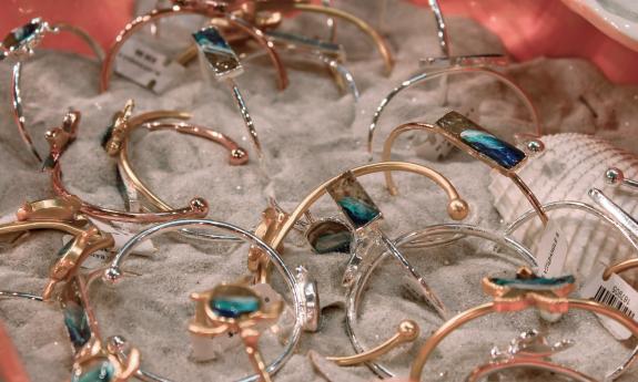 Gold and silver bangles for sale at Artsy Abode