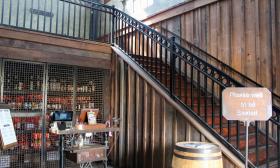 The entrance area to the Ice Plant, a vintage-inspired bar and restaurant in St. Augustine, FL