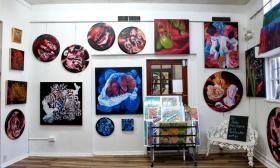 The Sweetwater Gallery and Coffee Bar has a variety of art for sale and also offers painting parties in their artist studio
