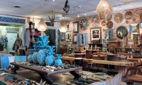 The eclectic collection at Coastal Traders features fine handcraft Indonesian furniture, home decor, and more