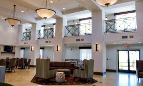 Guests can relax in the lobby of the Hampton Inn and Suites at Vilano Beach