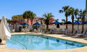 The inviting pool and deck of the Hampton Inn and Suites in Vilano Beach