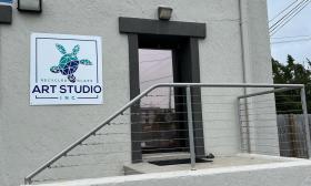 Recycled Glass Art Studio entrance