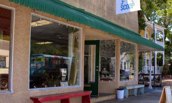 The exterior of The St. Augustine Scoop, an ice cream shop located in the Uptown area