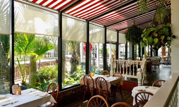 The inside of the Raintree Restaurant on San Marcos Avenue