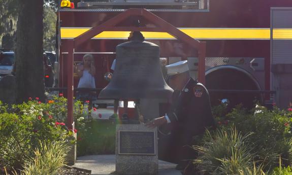 A moment at the annual 911 Rememberance Ceremony by the St. Augustine Fire Department