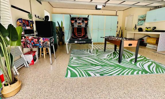 The game and play room at Paraiso in Vilano has foosball, pinball, and more 