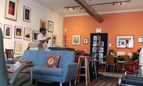 Gallery owner and local artist Lenny Foster in his comfortable gallery space