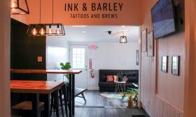 Ink & Barley Tattoos and Brews is a full-on tattoo studio and craft beer bar