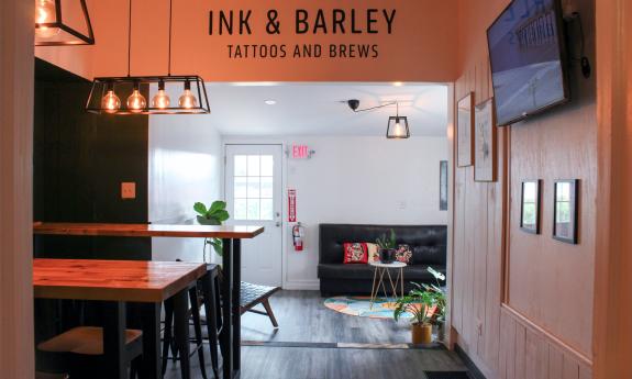 Ink & Barley Tattoos and Brews is a full-on tattoo studio and craft beer bar