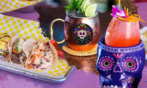 Tacos and unique beverages offered at La Catrina