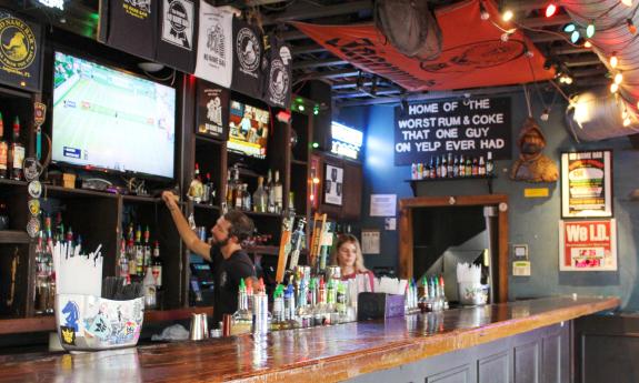 The interior bar of the Bar with No Name