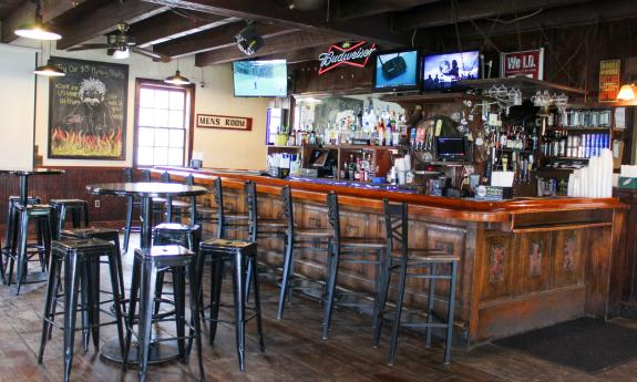 The interior bar at White Lion Bar and Grill