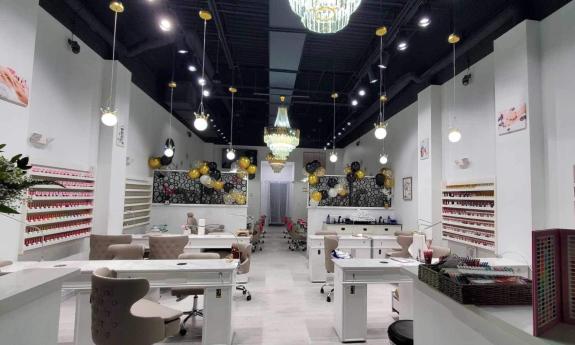 Interior view of Queen Nails salon