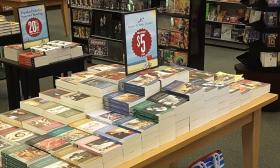 A book display inside the store