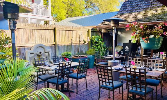 The outside dining area at the restaurant