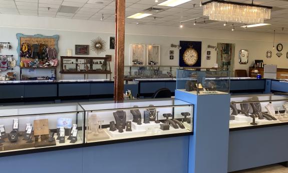 An assortment of jewelry pieces showcased for customers