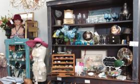 Antique/vintage items arranged inside the store
