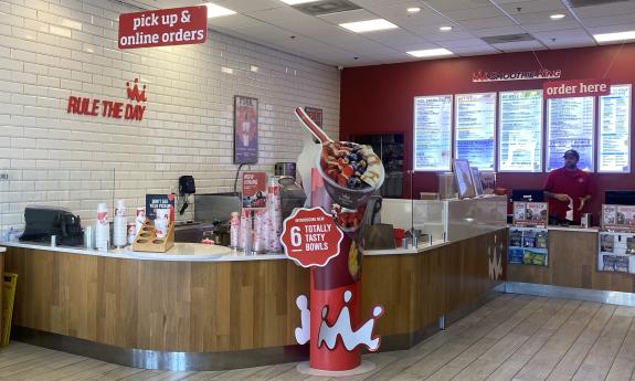 The checkout and pick up counter at the establishment