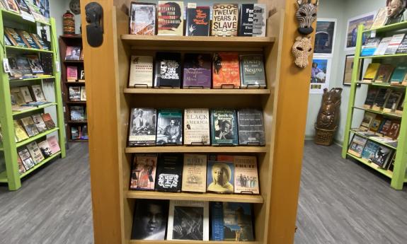 The entrance of the literary museum at an African-American-owned bookstore in Lincolnville