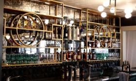 The bar area inside Chez L'Amour