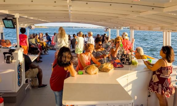 The deck of Red Boat's Pellicano offers a lot of viewing room and a small service counter