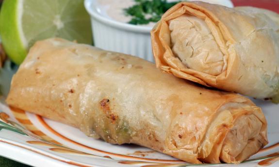 An egg roll dish prepared at the restaurant